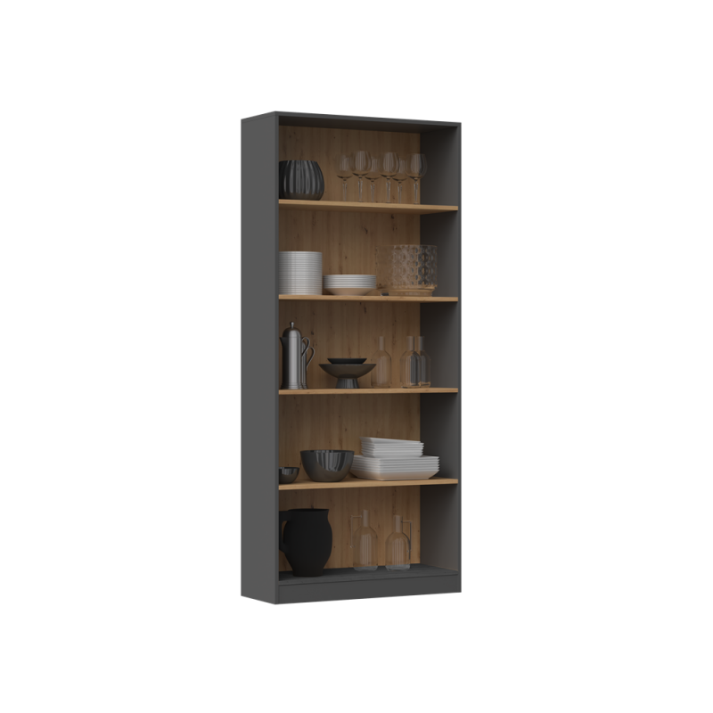 REGAŁ R80 - ANTRACYT / DĄB ARTISAN