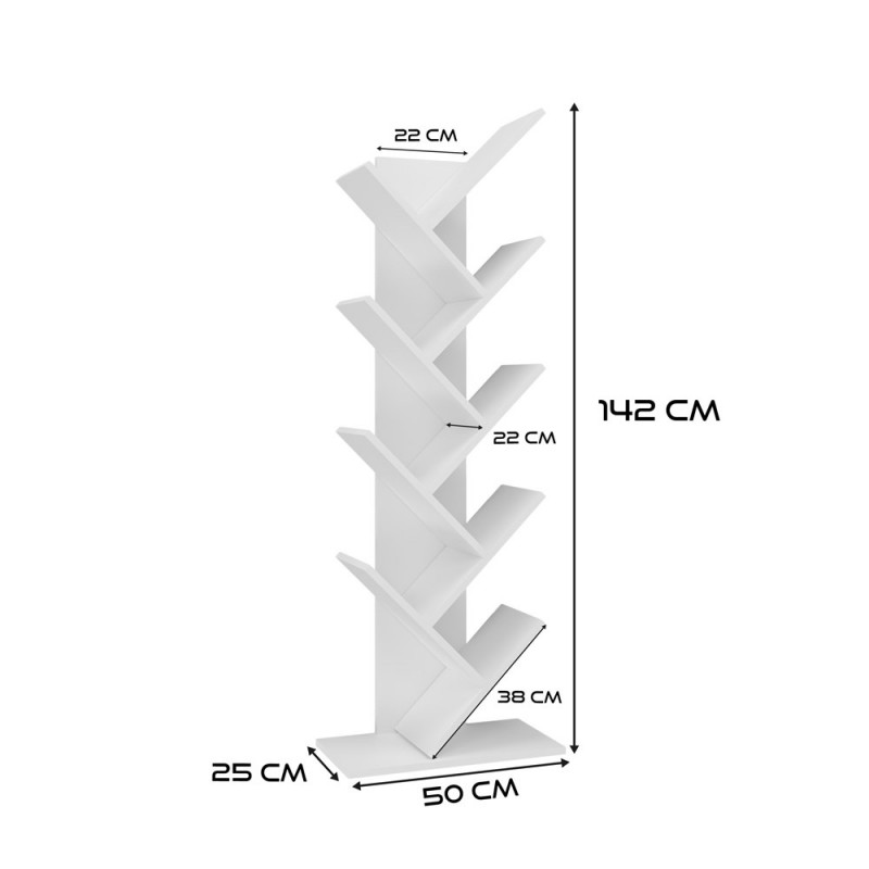 REGAŁ STOJĄCY NA KSIĄŻKI PÓŁKI FUNNY BIAŁY