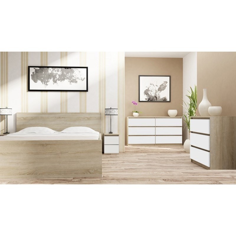 SZAFKA NOCNA MALWA M2 - DĄB SONOMA/BIEL