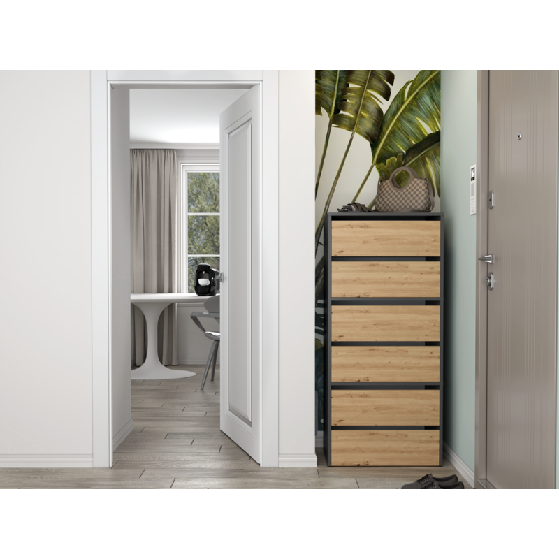 SZAFKA NA BUTY MODO ANTRACYT / DĄB ARTISAN