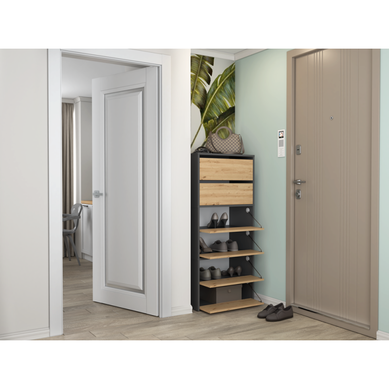 SZAFKA NA BUTY MODO ANTRACYT / DĄB ARTISAN