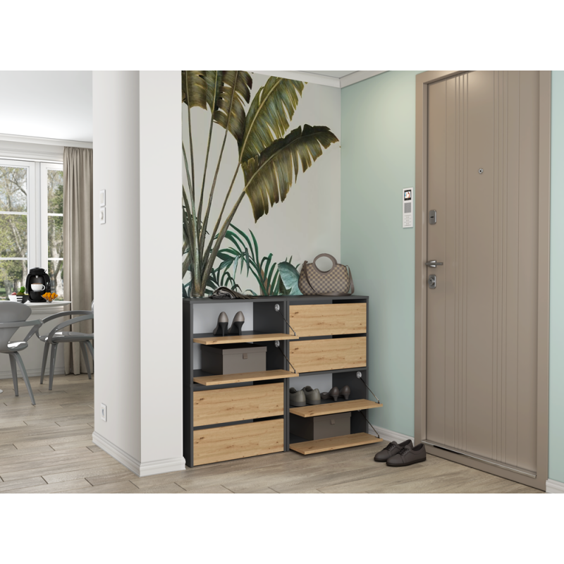 SZAFKA NA BUTY MODO ANTRACYT / DĄB ARTISAN