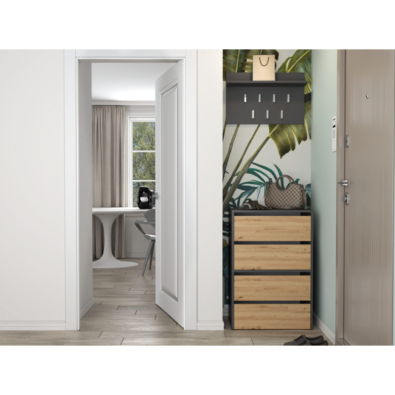 SZAFKA NA BUTY MODO ANTRACYT / DĄB ARTISAN