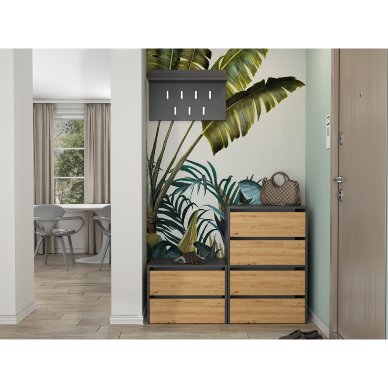 SZAFKA NA BUTY MODO ANTRACYT / DĄB ARTISAN