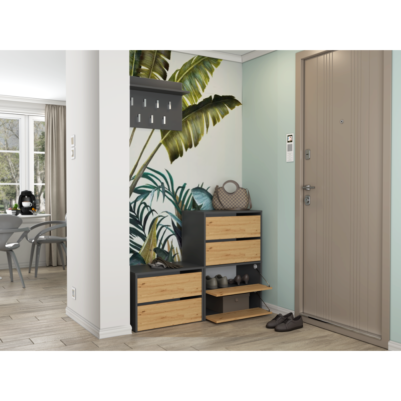 SZAFKA NA BUTY MODO ANTRACYT / DĄB ARTISAN