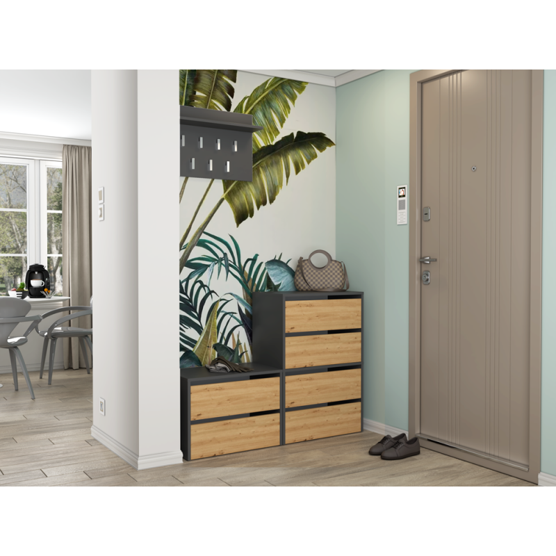 SZAFKA NA BUTY MODO ANTRACYT / DĄB ARTISAN