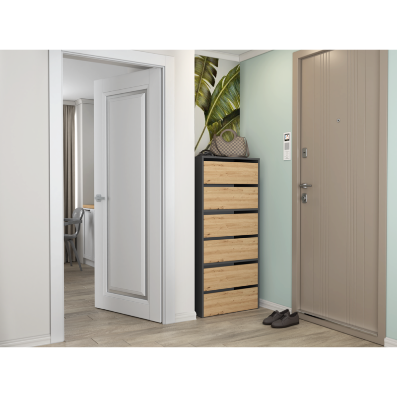 SZAFKA NA BUTY MODO ANTRACYT / DĄB ARTISAN