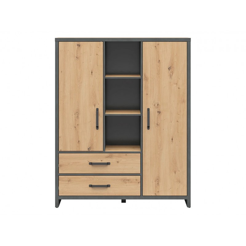 Regał Weston Black Red White sosna old style/matera