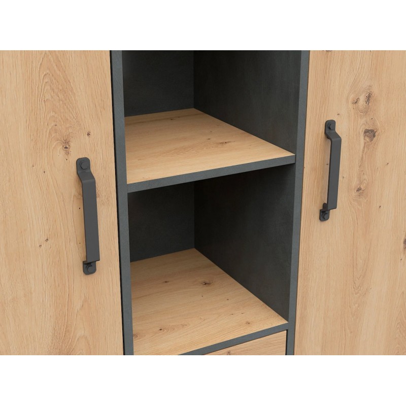 Regał Weston Black Red White sosna old style/matera