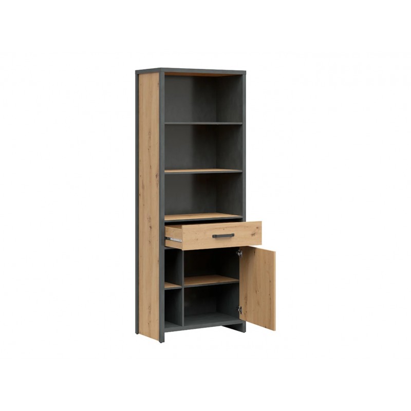 Regał Weston Black Red White sosna old style/matera