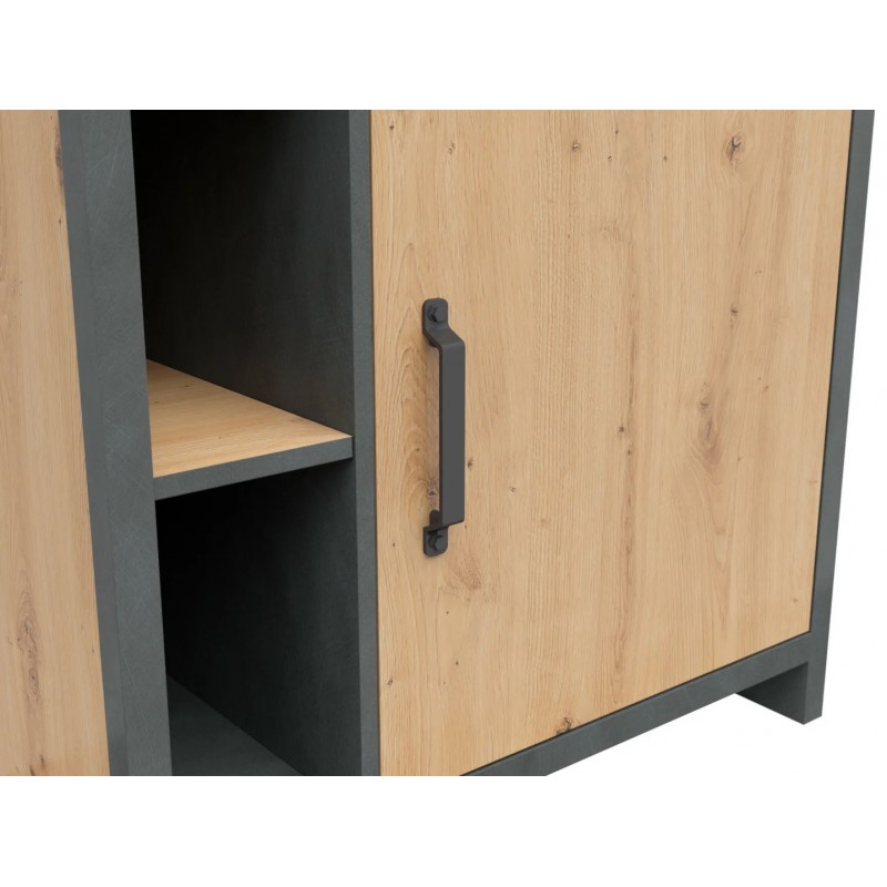 Regał Weston Black Red White sosna old style/matera