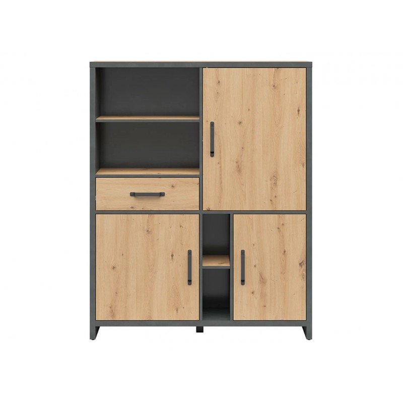 Regał Weston Black Red White sosna old style/matera