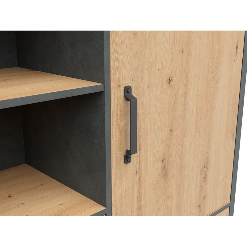 Regał Weston Black Red White sosna old style/matera