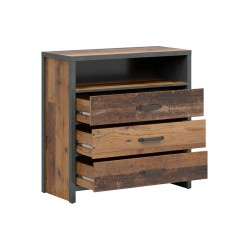 Komoda Weston Black Red White sosna old style/matera Komoda Weston Black Red White sosna old style/matera