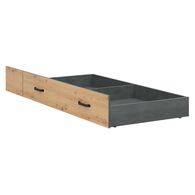 Szuflada do łóżka Weston Black Red White sosna old style/matera