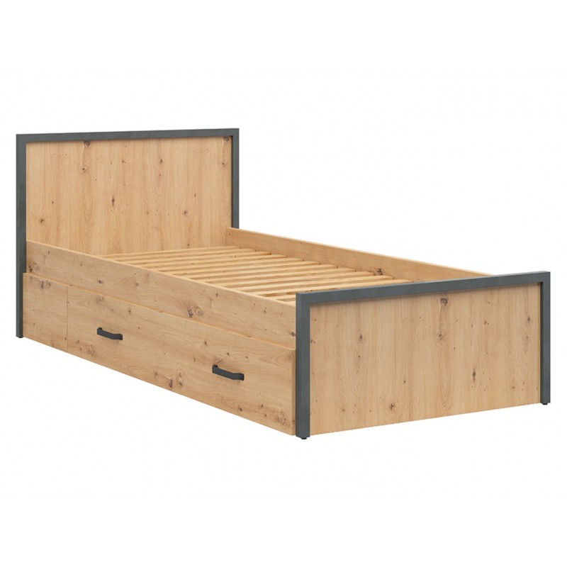 Szuflada do łóżka Weston Black Red White sosna old style/matera