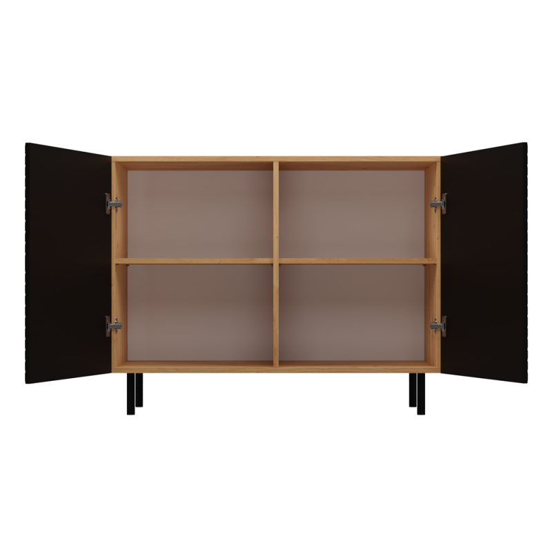 KOMODA KAMA 2 DRZWI - ARTISAN/CZERŃ