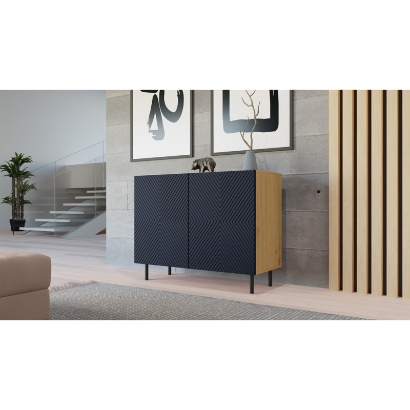 KOMODA KAMA 2 DRZWI KWADRAT -  ARTISAN/GRANAT