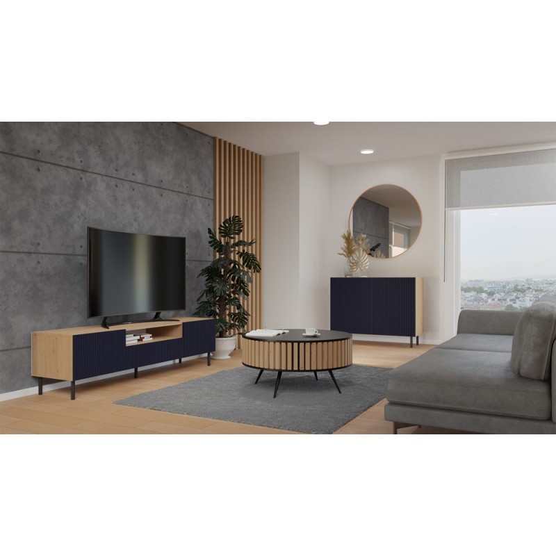 KOMODA KAMA 2 DRZWI SLIM - ARTISAN/GRANAT