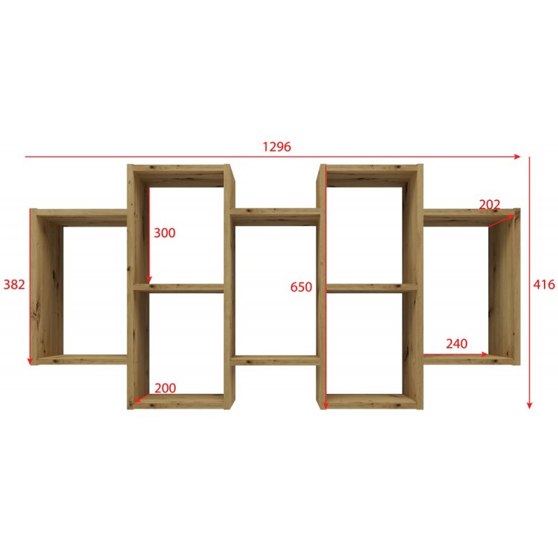 REGAŁ WISZĄCY BILBAO 7.0 ŚCIENNY PÓŁKI DĄB ARTISAN