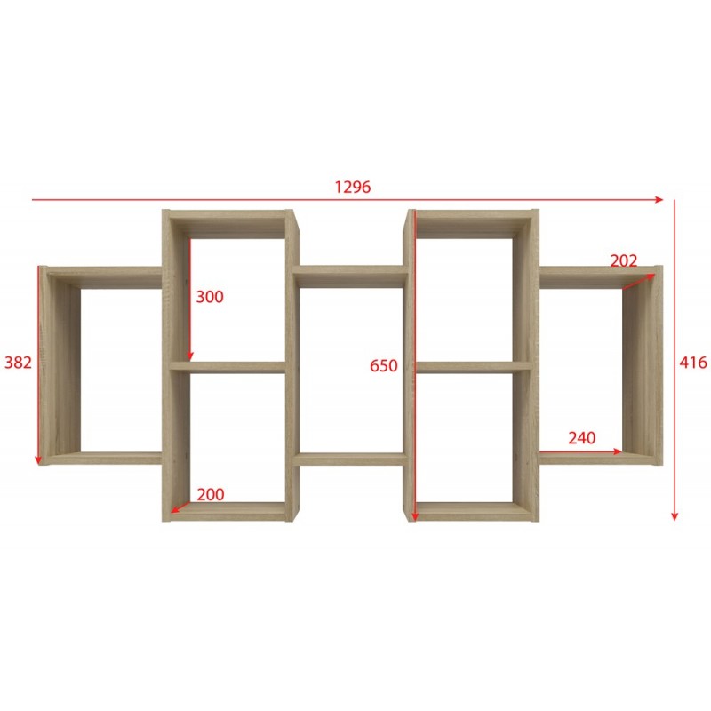 REGAŁ WISZĄCY BILBAO 7.0 ŚCIENNY PÓŁKI DĄB SONOMA