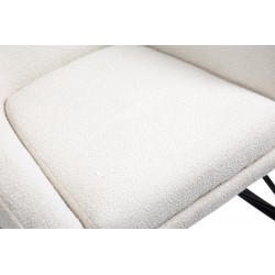 Bujany fotel wypoczynkowy Nova biały z czarnymi nogami