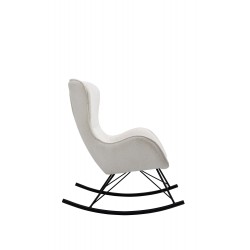 Bujany fotel wypoczynkowy Nova biały z czarnymi nogami