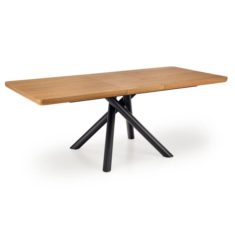 DERRICK stół rozkładany dąb naturalny / czarny (2p 1szt)