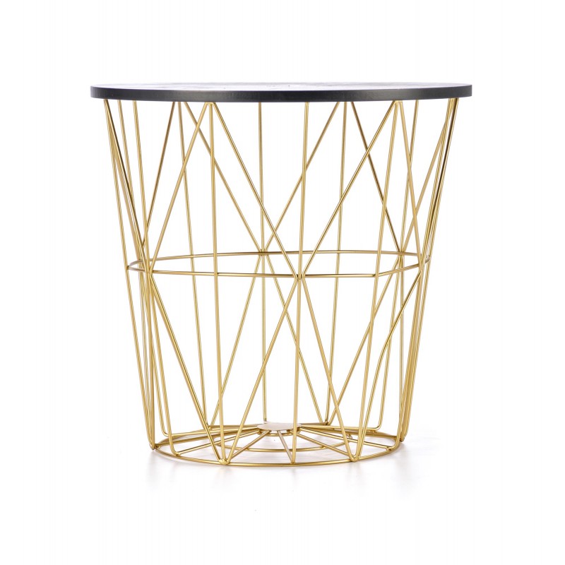 HARISSA_G ława stelaż - złoty, blat - czarny marmur