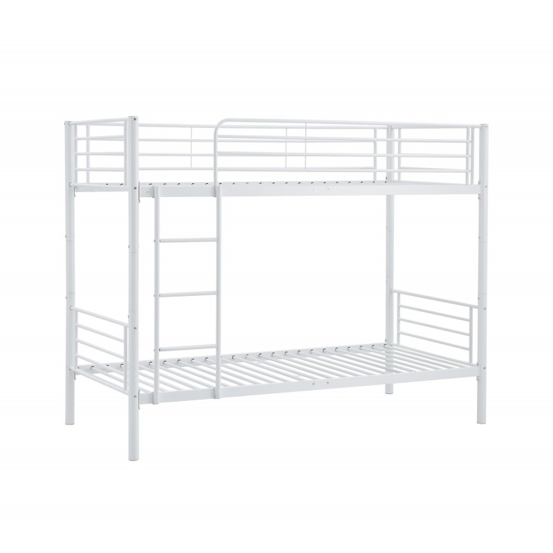 Łóżko młodzieżowe loftowe piętrowe BARI 90x200 białe