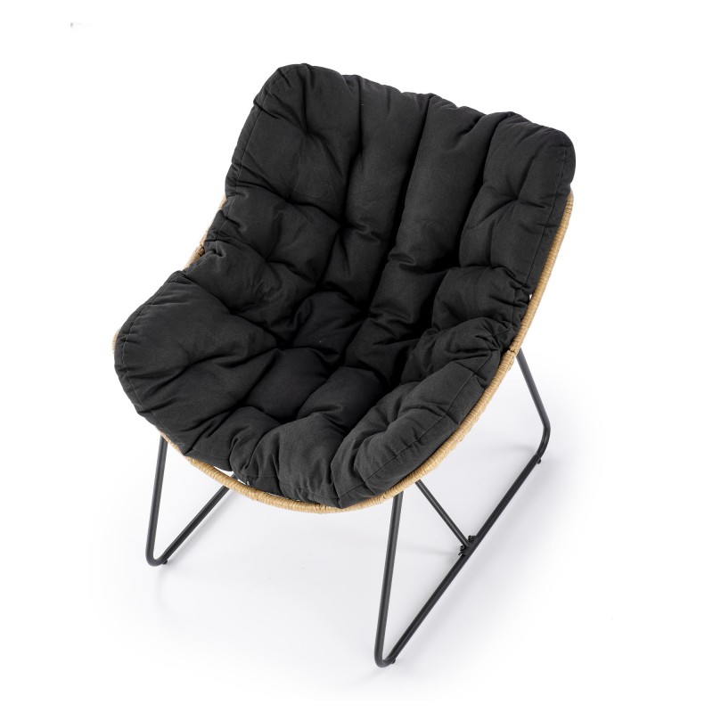 Wygodny fotel wypoczynkowy Atoll czarny/rattan