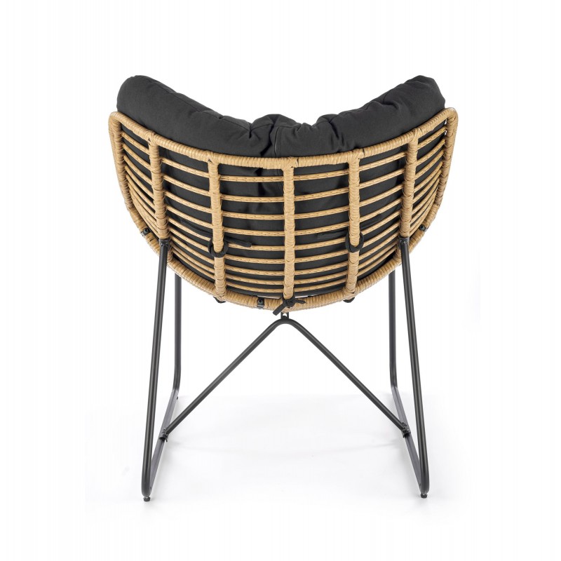 Wygodny fotel wypoczynkowy Atoll czarny/rattan