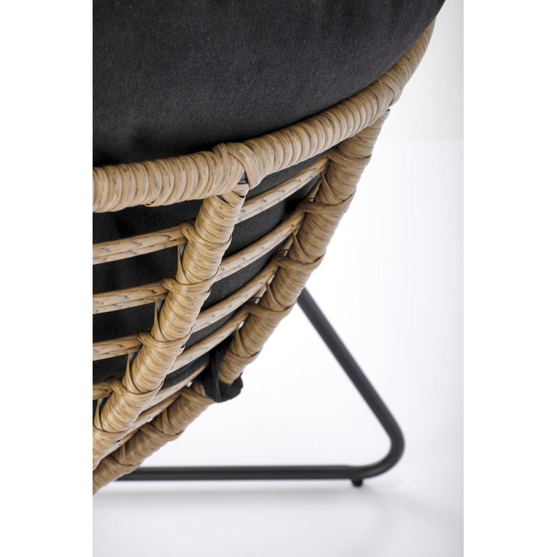 Wygodny fotel wypoczynkowy Atoll czarny/rattan