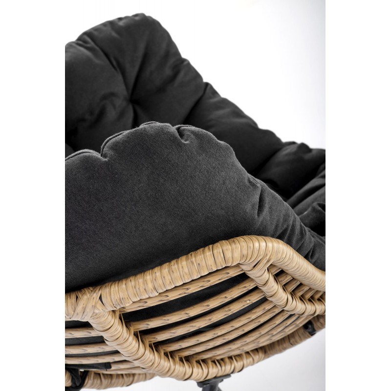 Wygodny fotel wypoczynkowy Atoll czarny/rattan