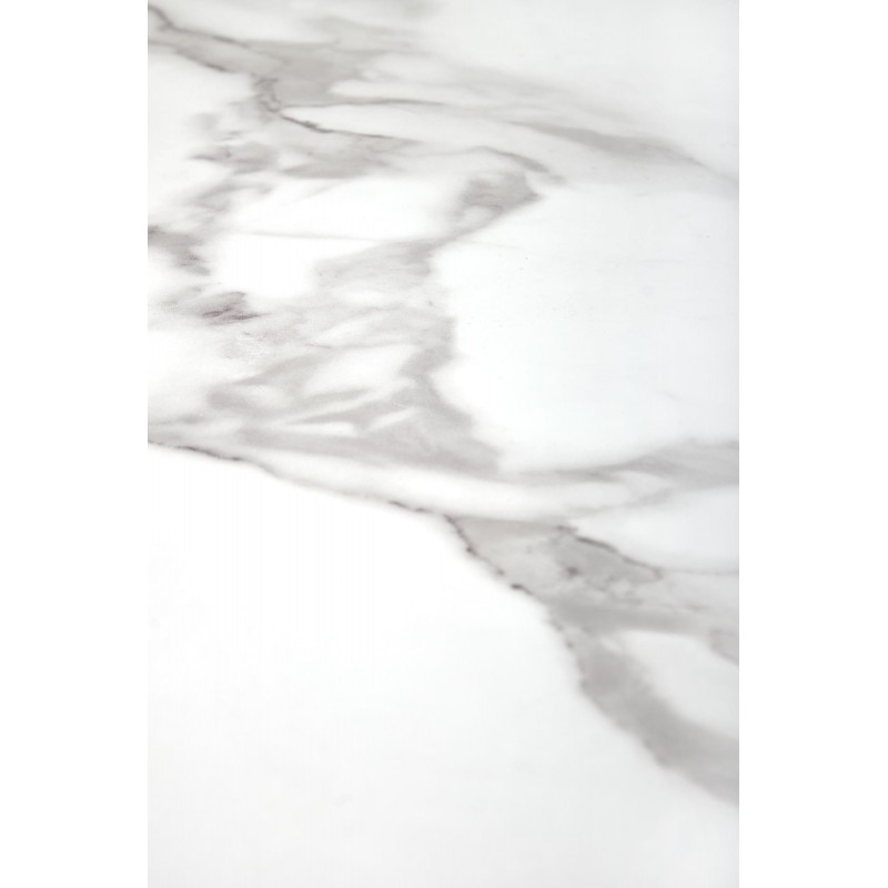 MORATA stół okrągły, biały marmur / czarny / złoty