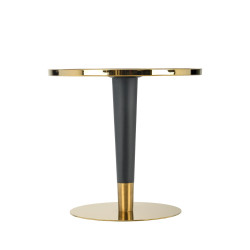 MORATA stół okrągły, biały marmur / czarny / złoty