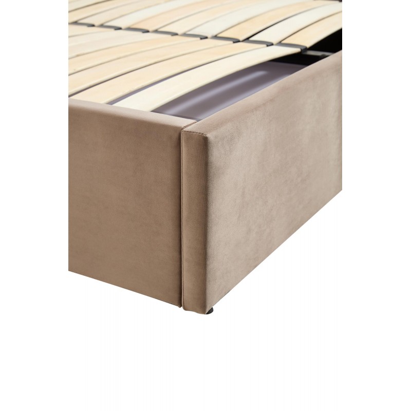 Łóżko tapicerowane PALERMO VELVET 160X200 beżowe