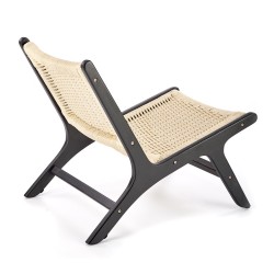 Minimalistyczny fotel wypoczynkowy Ember czarny/naturalny
