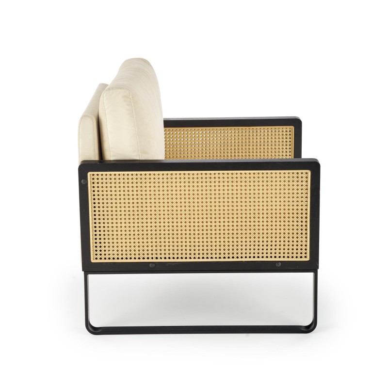 Naturalny fotel wypoczynkowy Fable czarny/naturalny