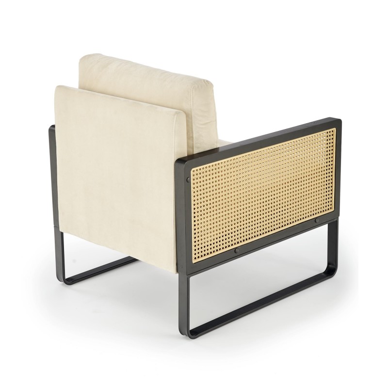 Naturalny fotel wypoczynkowy Fable czarny/naturalny