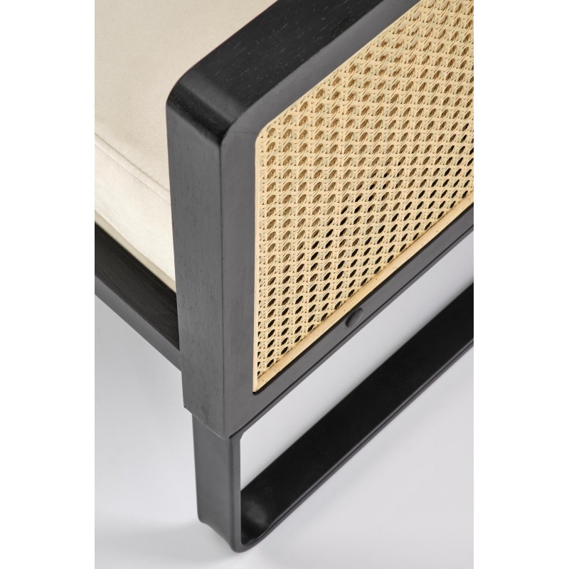 Naturalny fotel wypoczynkowy Fable czarny/naturalny