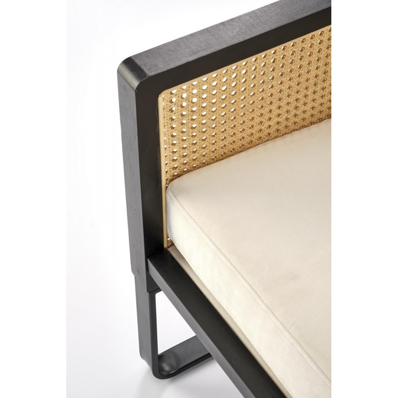 Naturalny fotel wypoczynkowy Fable czarny/naturalny