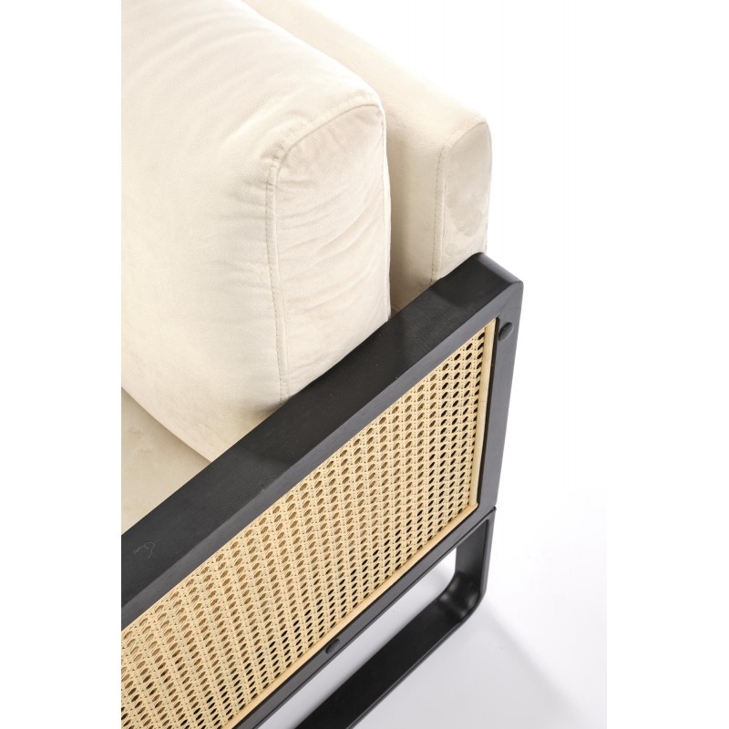 Naturalny fotel wypoczynkowy Fable czarny/naturalny