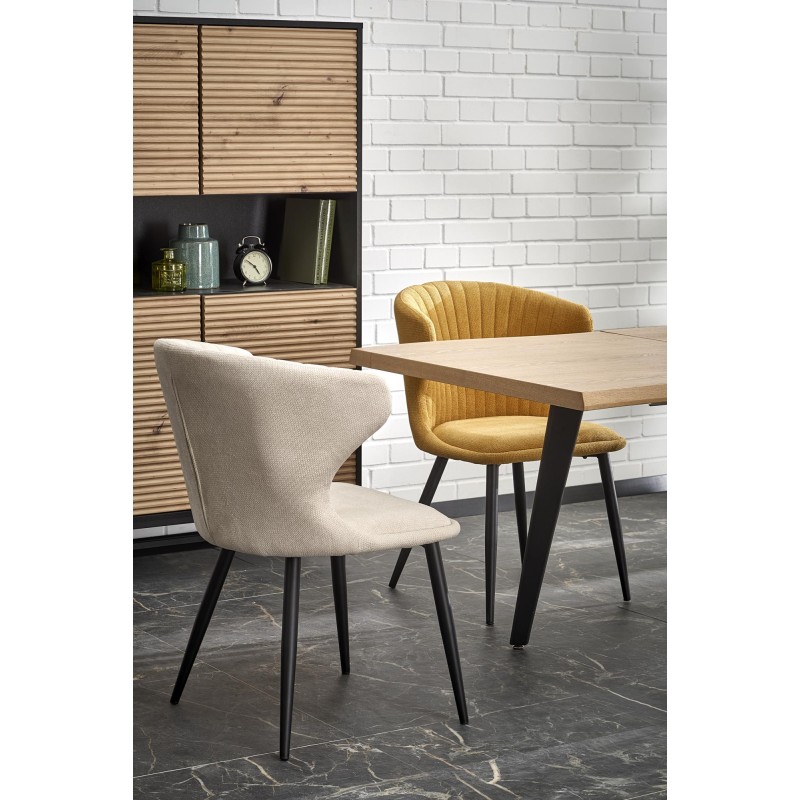 DICKSON 2 stół rozkładany 150-210/90 cm, blat - naturalny, nogi - czarny