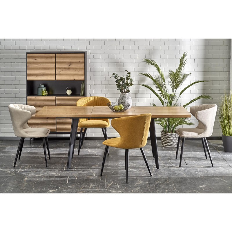 DICKSON 2 stół rozkładany 150-210/90 cm, blat - naturalny, nogi - czarny