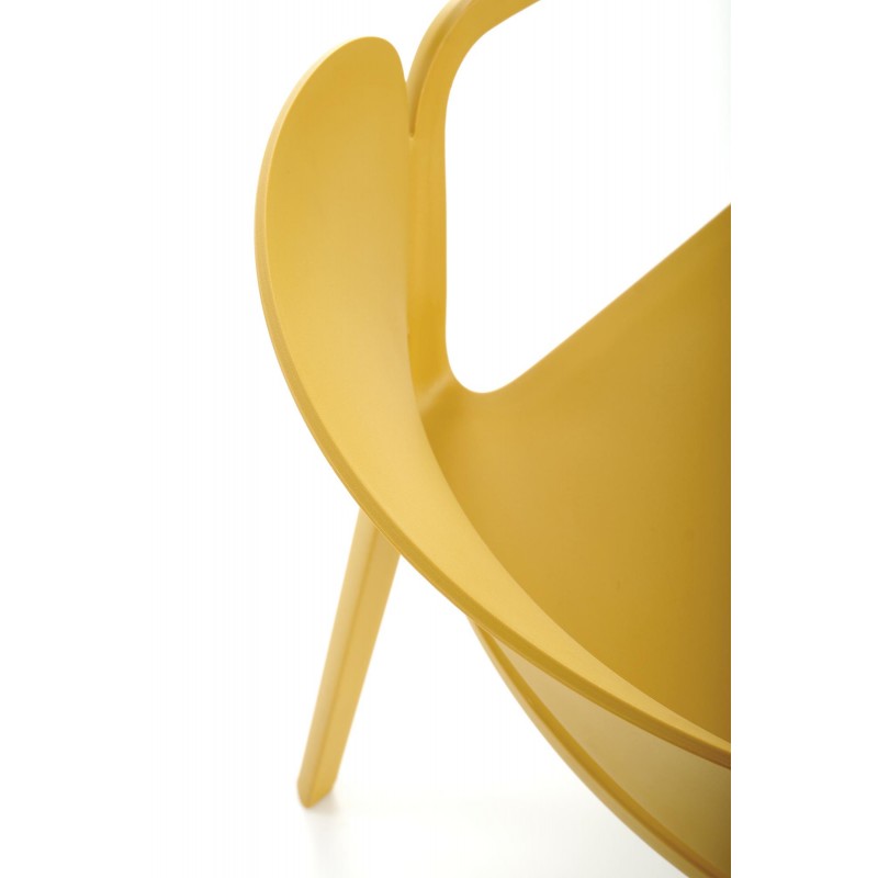 K491 krzesło plastik musztardowy