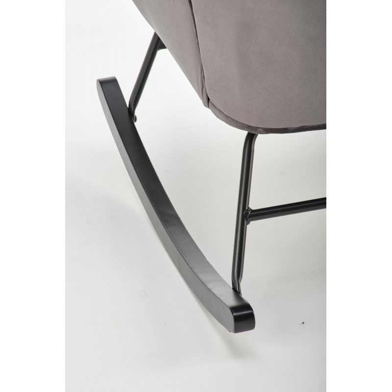 Fotel bujany Skye popielaty/czarne nogi