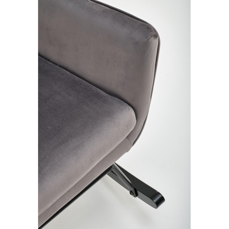 Fotel bujany Skye popielaty/czarne nogi