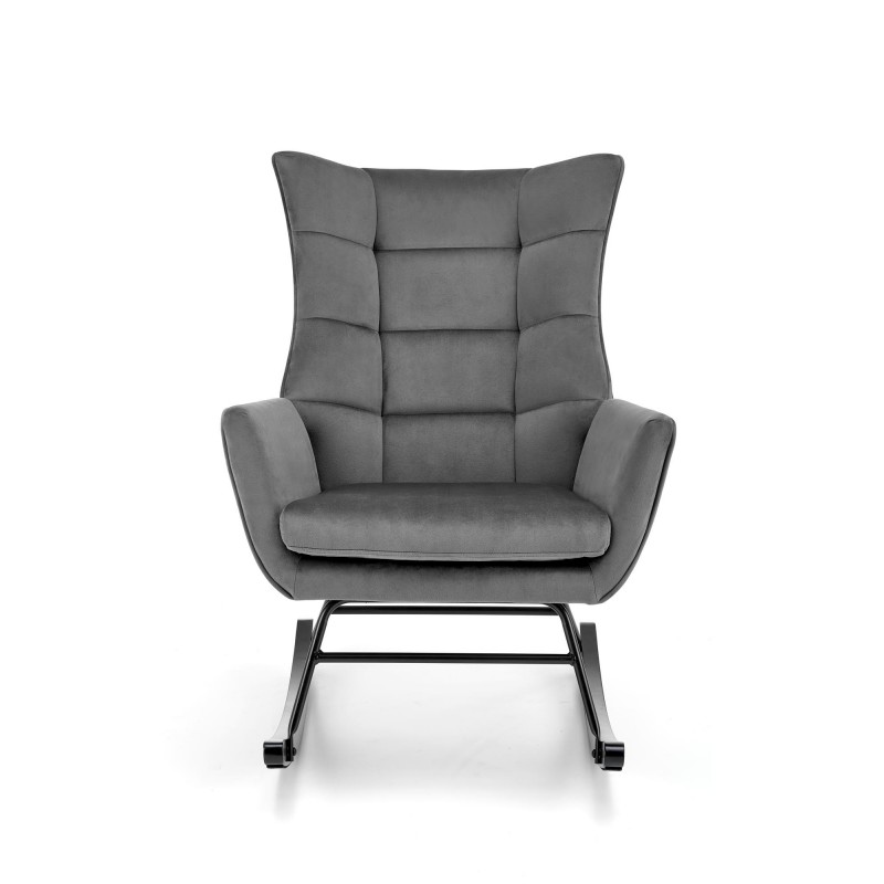 Fotel bujany Skye popielaty/czarne nogi