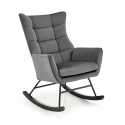 Fotel bujany Skye popielaty/czarne nogi